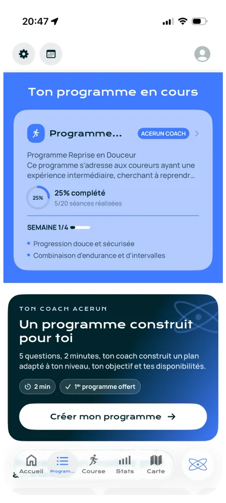 Programme en cours